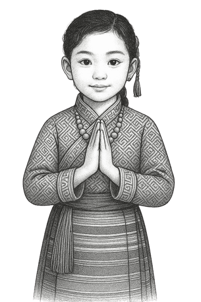 Sherpa girl welcoming you to our restaurant